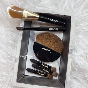 CHANEL travel size blush bronzer highlighter contour brush * foldable 2inch  mini